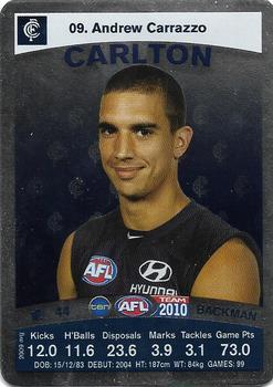 2010 Team Zone AFL Team - Silver #9 Andrew Carrazzo Front